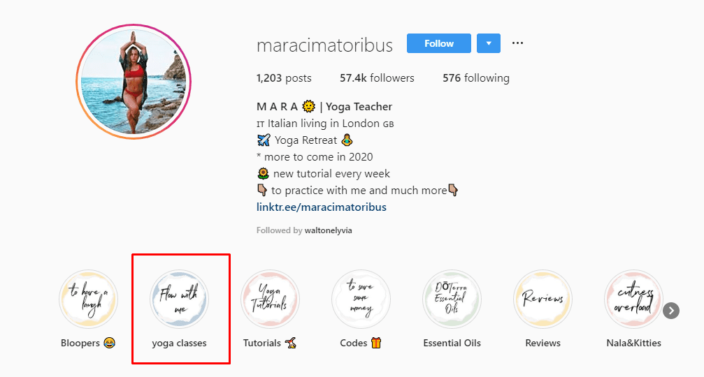 Mara Instagram Story highlights